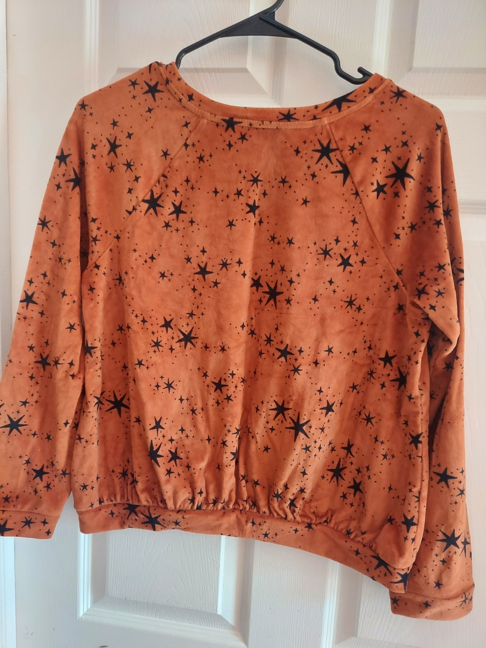 Cat & Jack Orange Velvet Star-Print Scoop Sweatshirt - Picture 3 of 6
